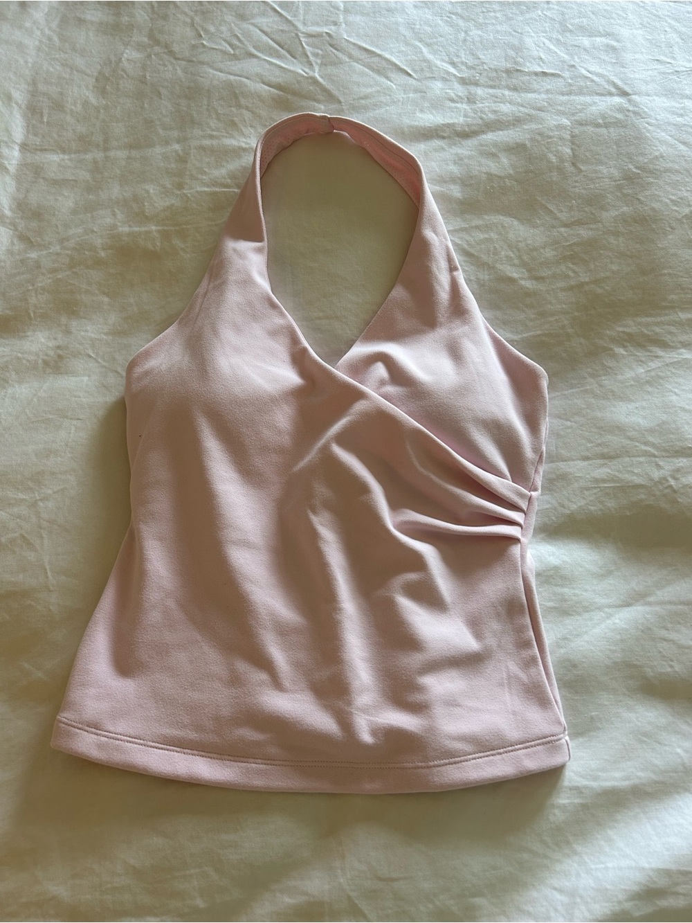 Women’s Light Pink Halter Wrap-Front Cami and Shorts Set - Picture 2 of 4